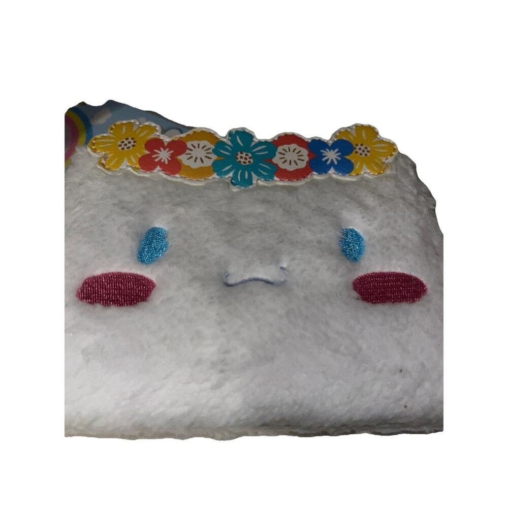 Loungefly Sanrio CINNAMOROLL Flower Crown Fuzzy Plush Zip Around Wallet NWT New - Picture 7 of 8